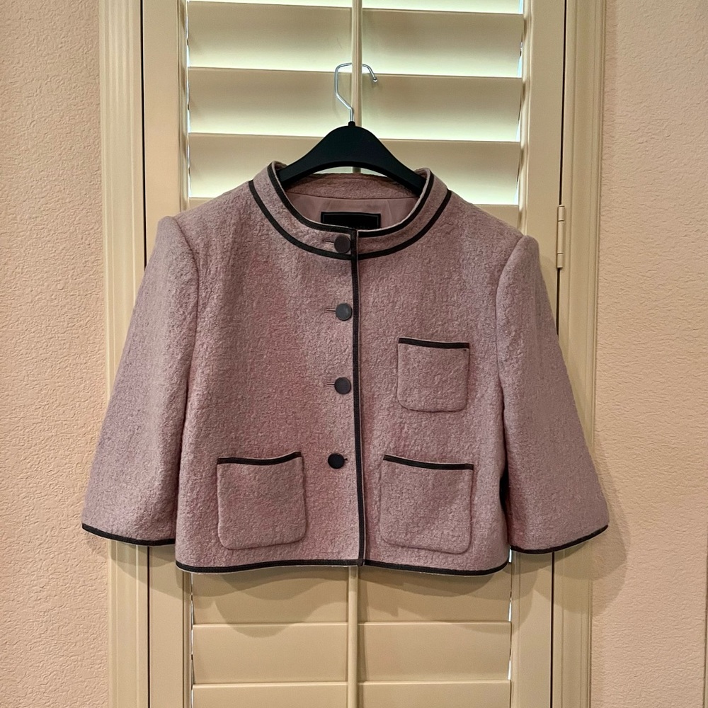 BCBGMaxazria wool blended cropped 3/4 sleeve jacket